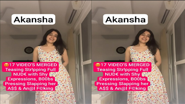 Desi NRI Girl Viral Teasing Stripping – Full Nude with Boobs Pressing – Slapping her Ass & Anal Fucking